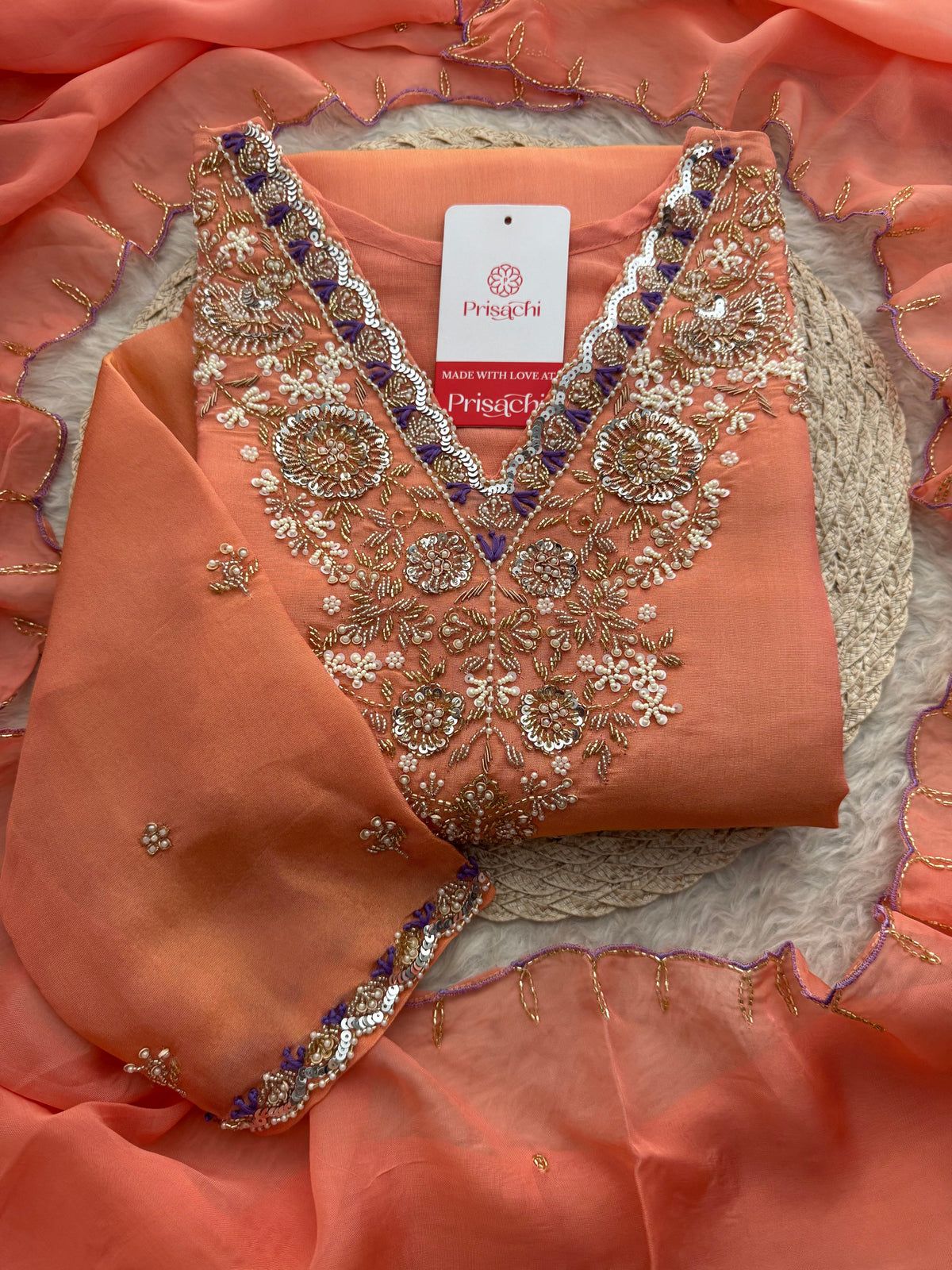 Designer Zardozi Embroidered Kurta Set with Pants & Dupatta for Women | Traditional Ethnic Party Wear Suit Set