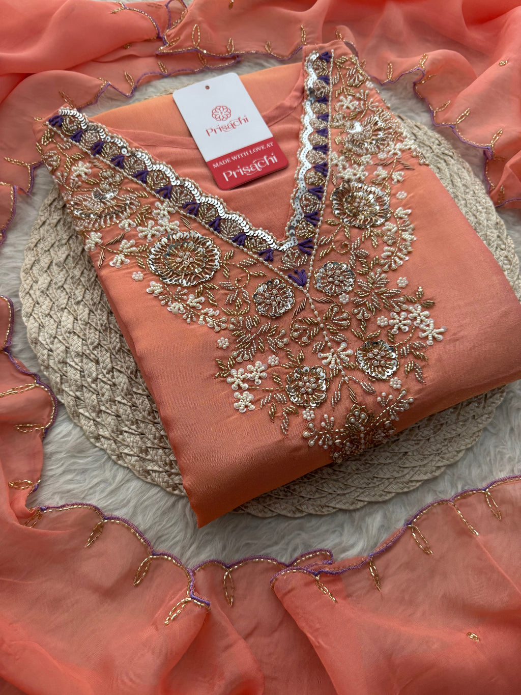 Designer Zardozi Embroidered Kurta Set with Pants & Dupatta for Women | Traditional Ethnic Party Wear Suit Set