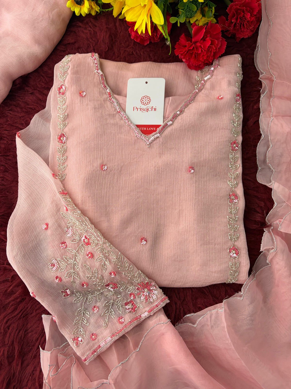 Elegant Embroidered A-Line Ethnic Kurta Set with Dupatta & Pants | Festive & Traditional Wear