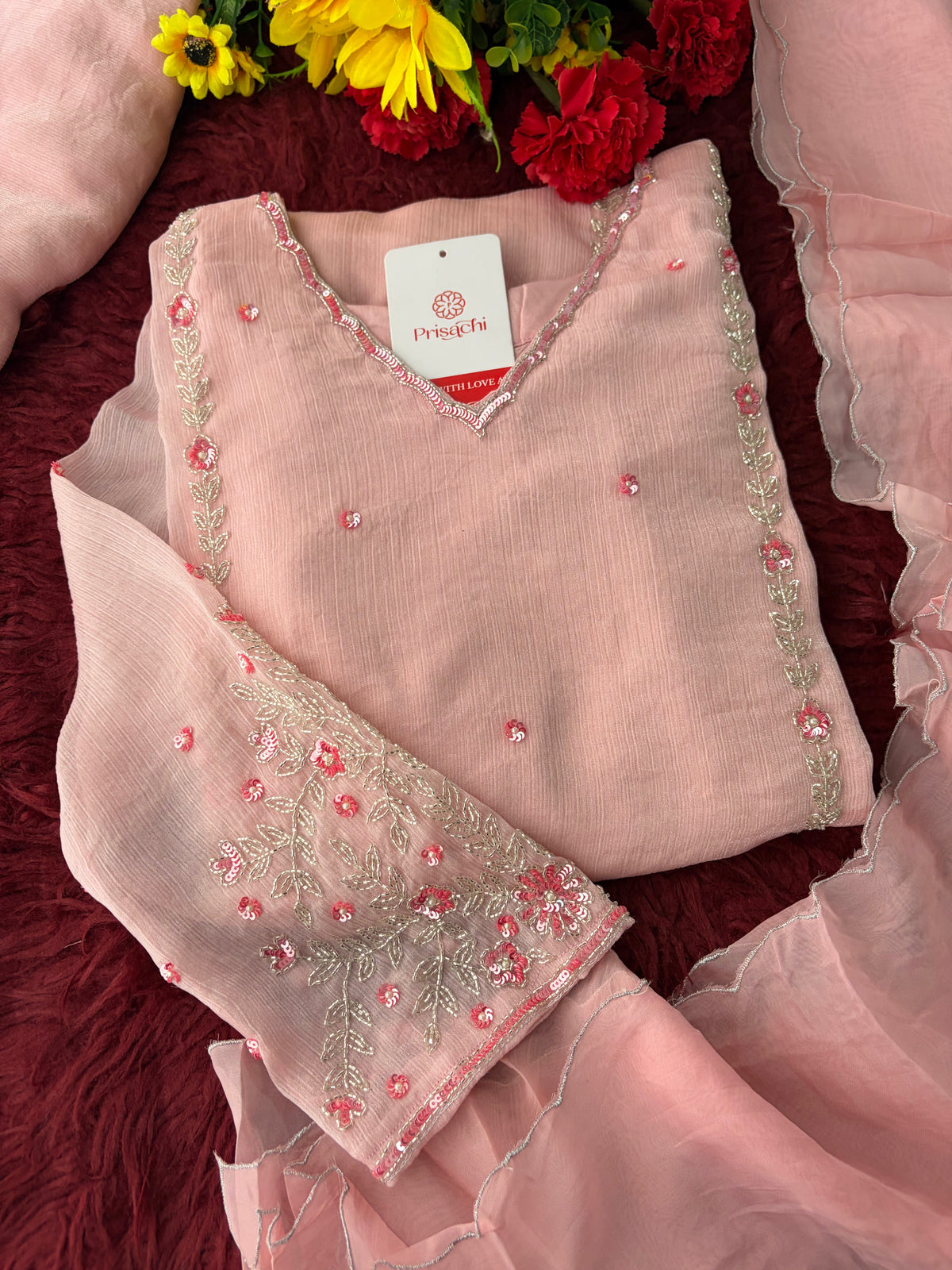 Elegant Embroidered A-Line Ethnic Kurta Set with Dupatta & Pants | Festive & Traditional Wear