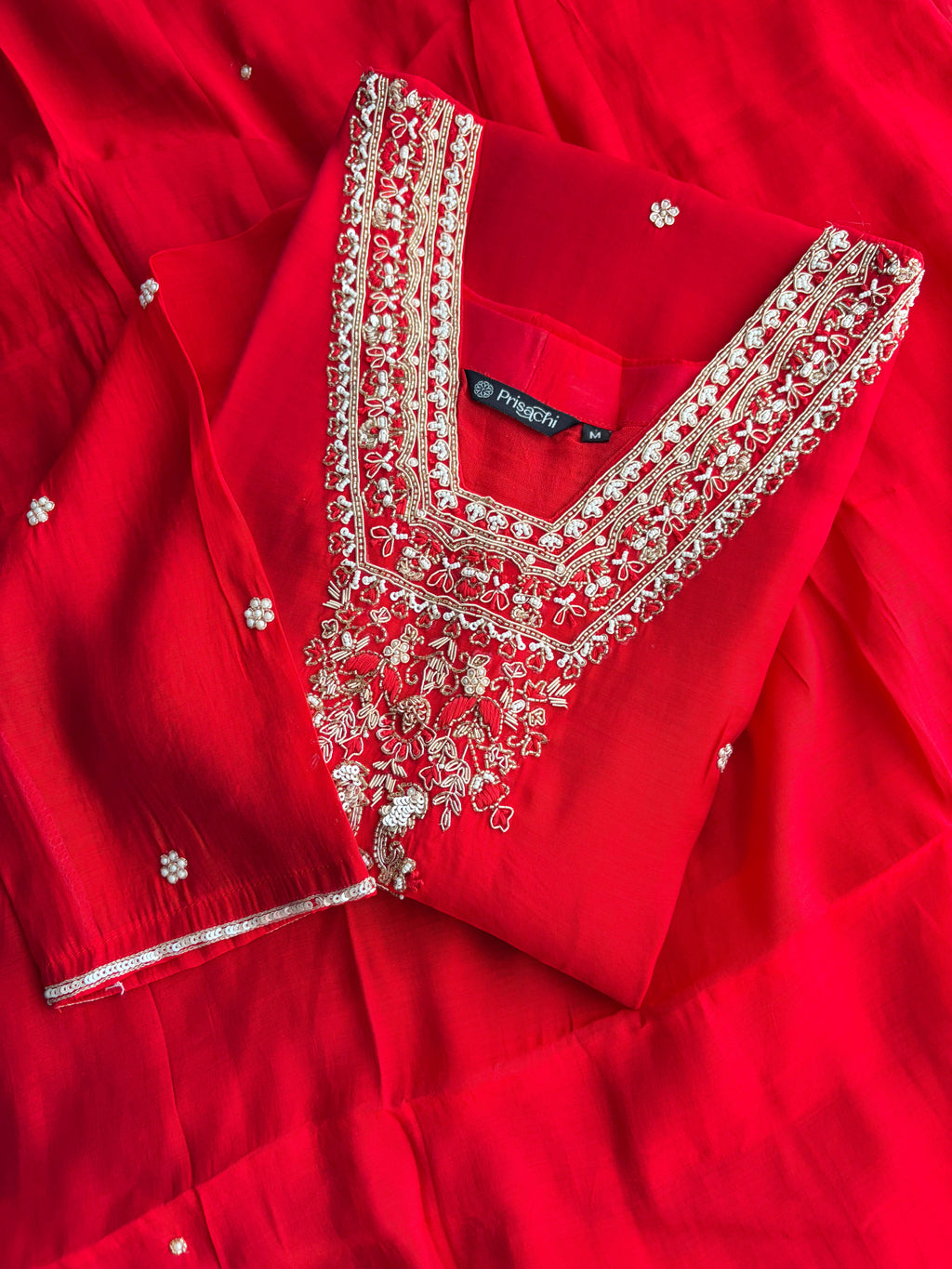 Designer Embroidered Straight Kurta Set with Dupatta and Pants