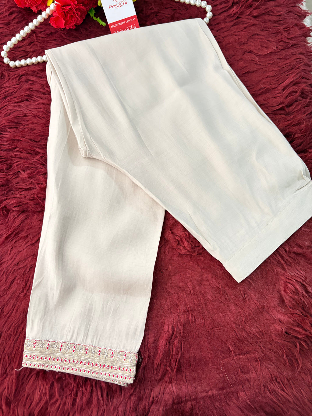 Off-white Embroidered Anarkali Kurta Set with Dupatta & Pants | Floral Festive Ethnic Suit