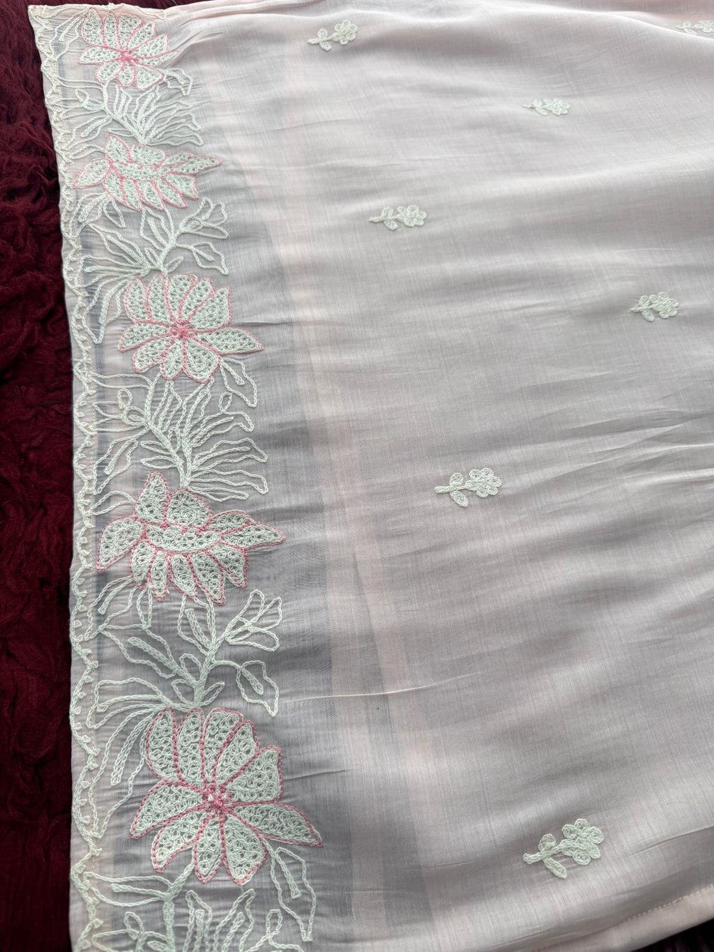 Pink Floral Thread Embroidered Ethnic Kurta Set with Pants and Dupatta | Traditional, Casual & Office Wear
