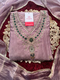 Zardozi Embroidered Ethnic A-Line Kurta Set With Palazzo Pants  | Festive & Party wear