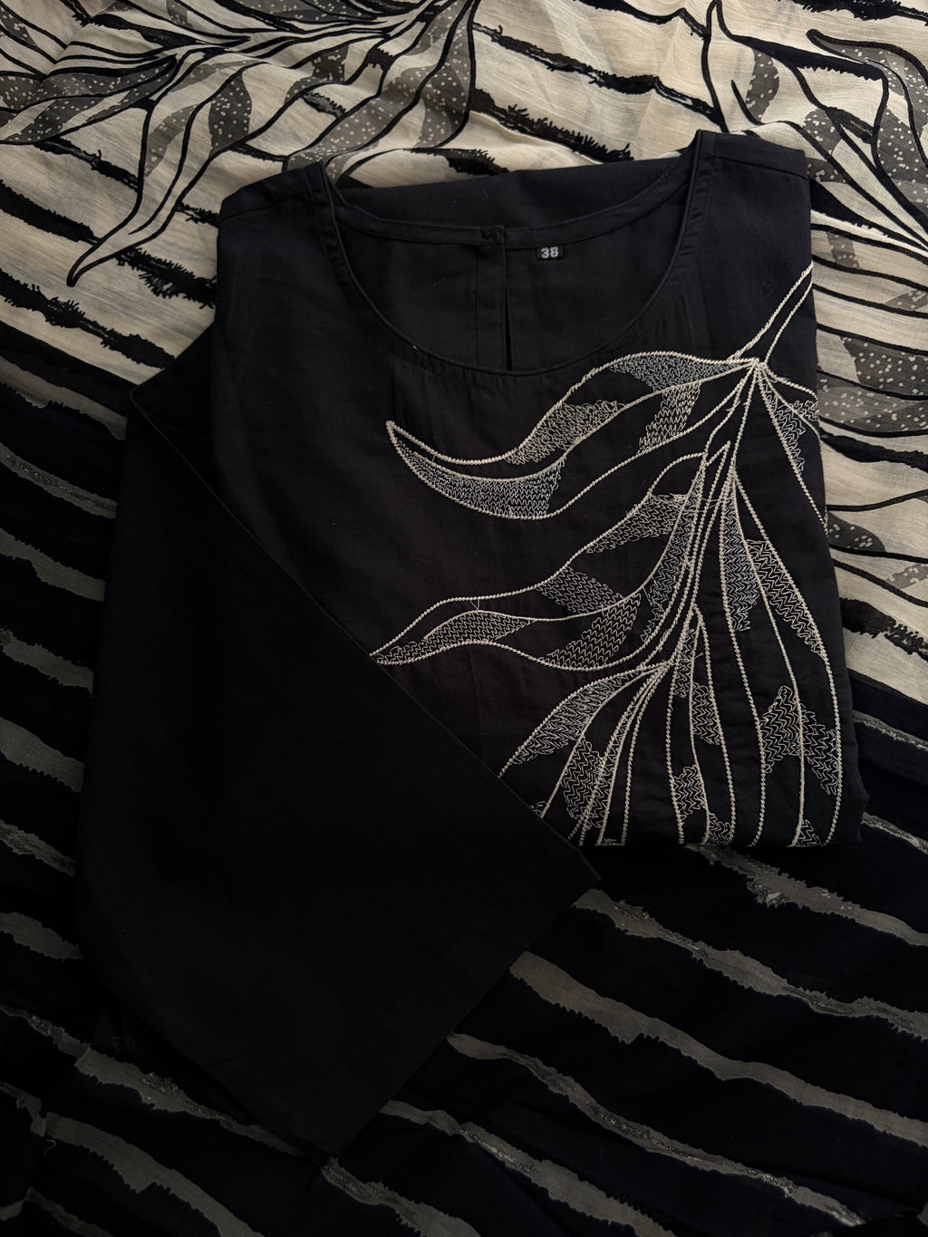 Elegant Black Embroidered Kurta Set , Palazzo Pants & Matching Dupatta | Daily Wear ,Office Wear Ethnic Outfit