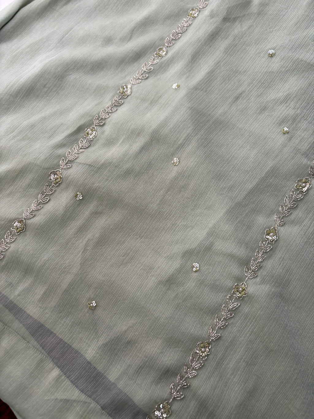 Mint Green Embroidered A-Line Ethnic Kurta Set with Dupatta & Pants