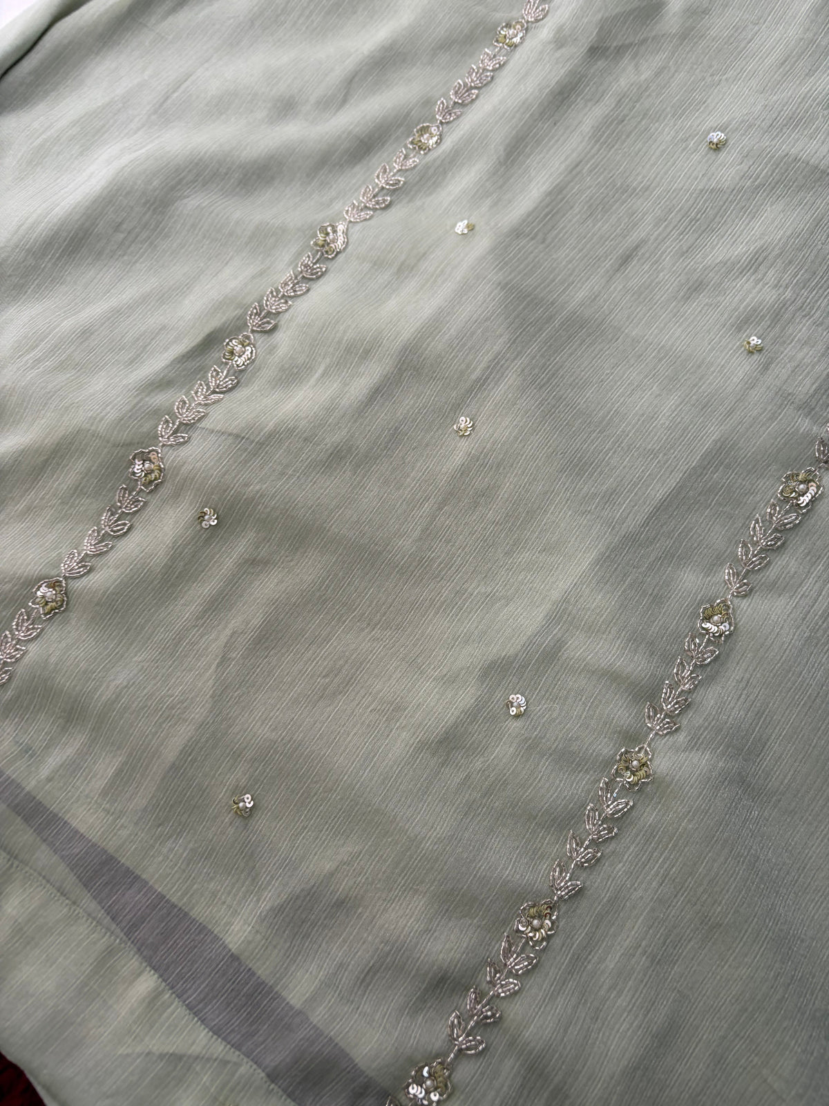 Mint Green Embroidered A-Line Ethnic Kurta Set with Dupatta & Pants