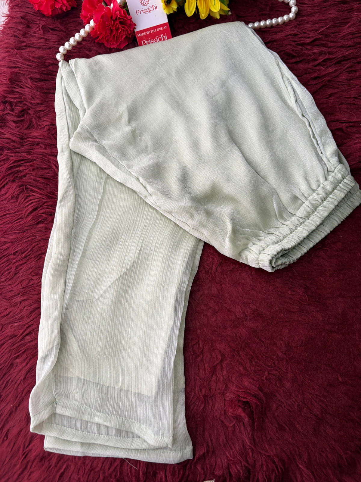 Mint Green Embroidered A-Line Ethnic Kurta Set with Dupatta & Pants