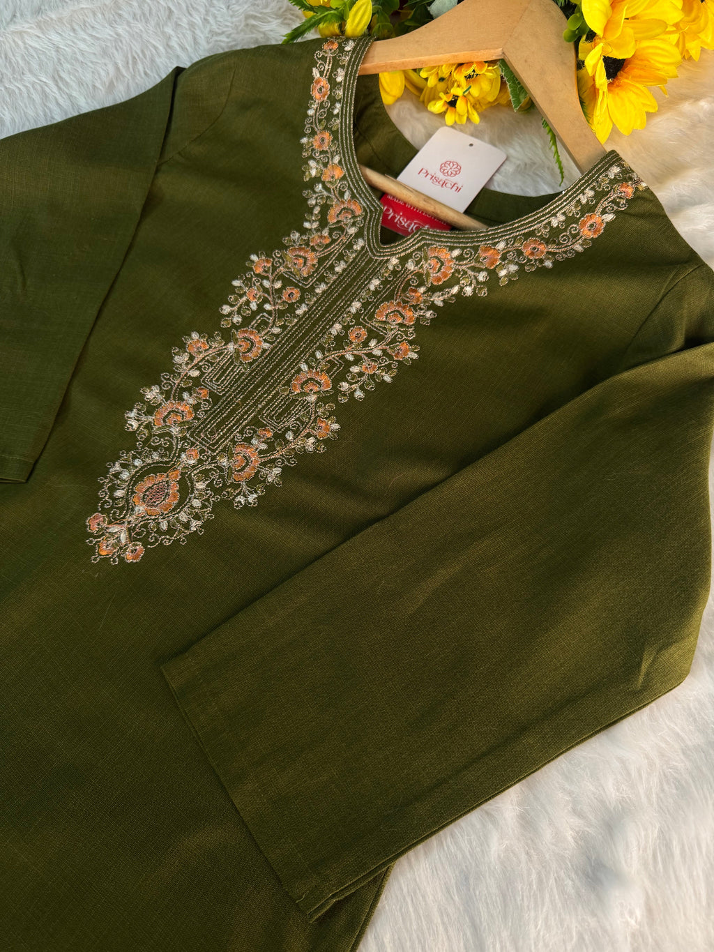 Green Designer Embroidered Kurta set with Pant and Dupatta