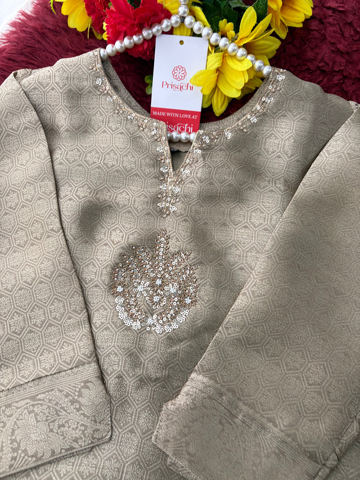 Embroidered Ethnic Kurta Set for Women with Palazzo Pant & Dupatta | Festive Wear & party Wear