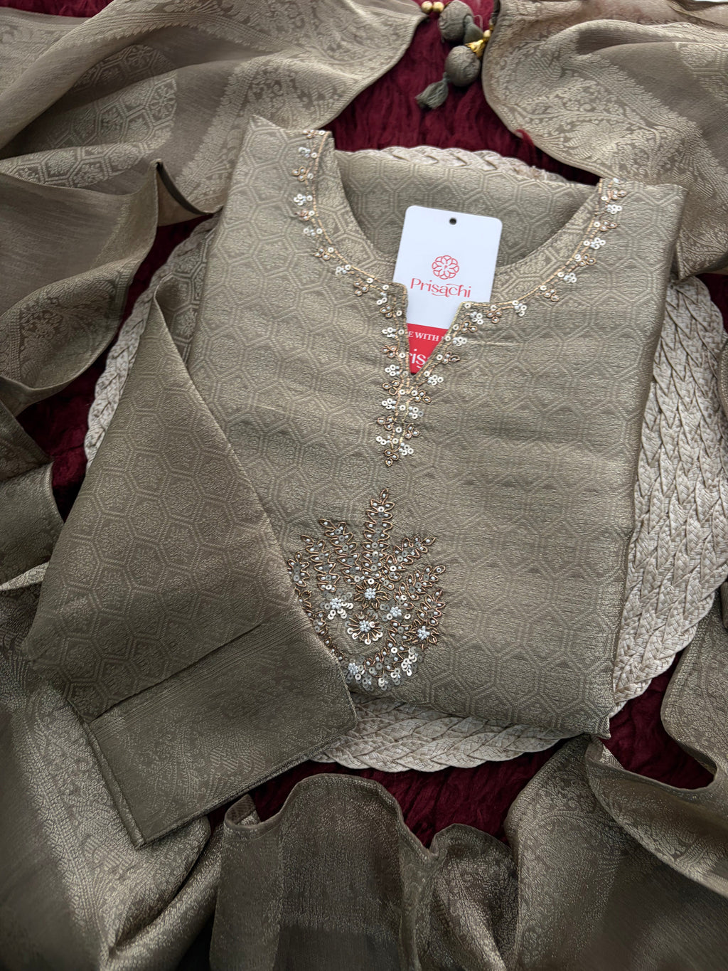 Embroidered Ethnic Kurta Set for Women with Palazzo Pant & Dupatta | Festive Wear & party Wear