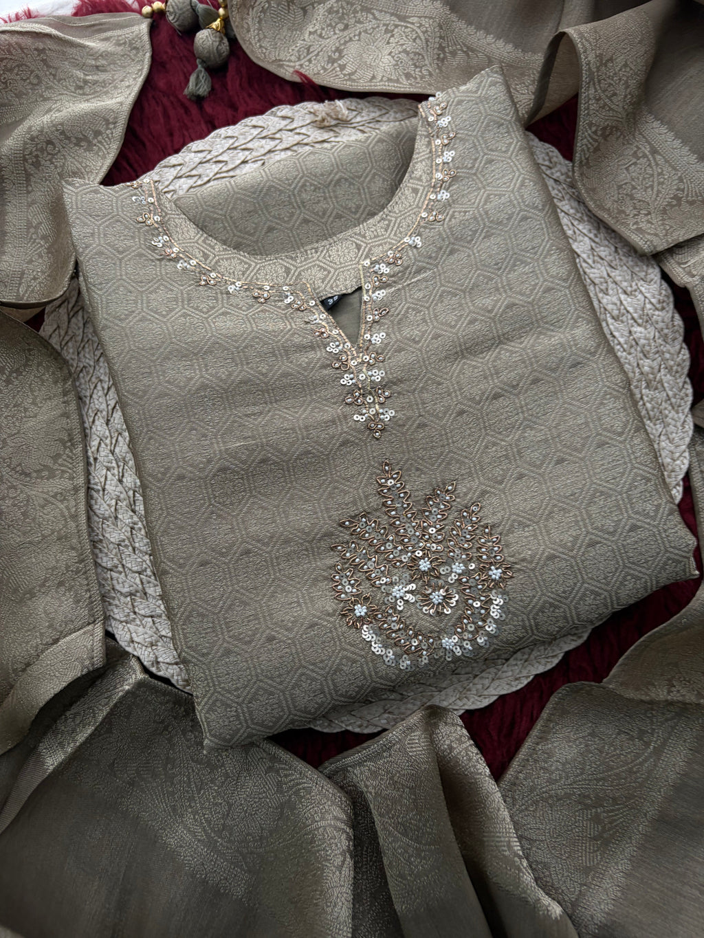 Embroidered Ethnic Kurta Set for Women with Palazzo Pant & Dupatta | Festive Wear & party Wear