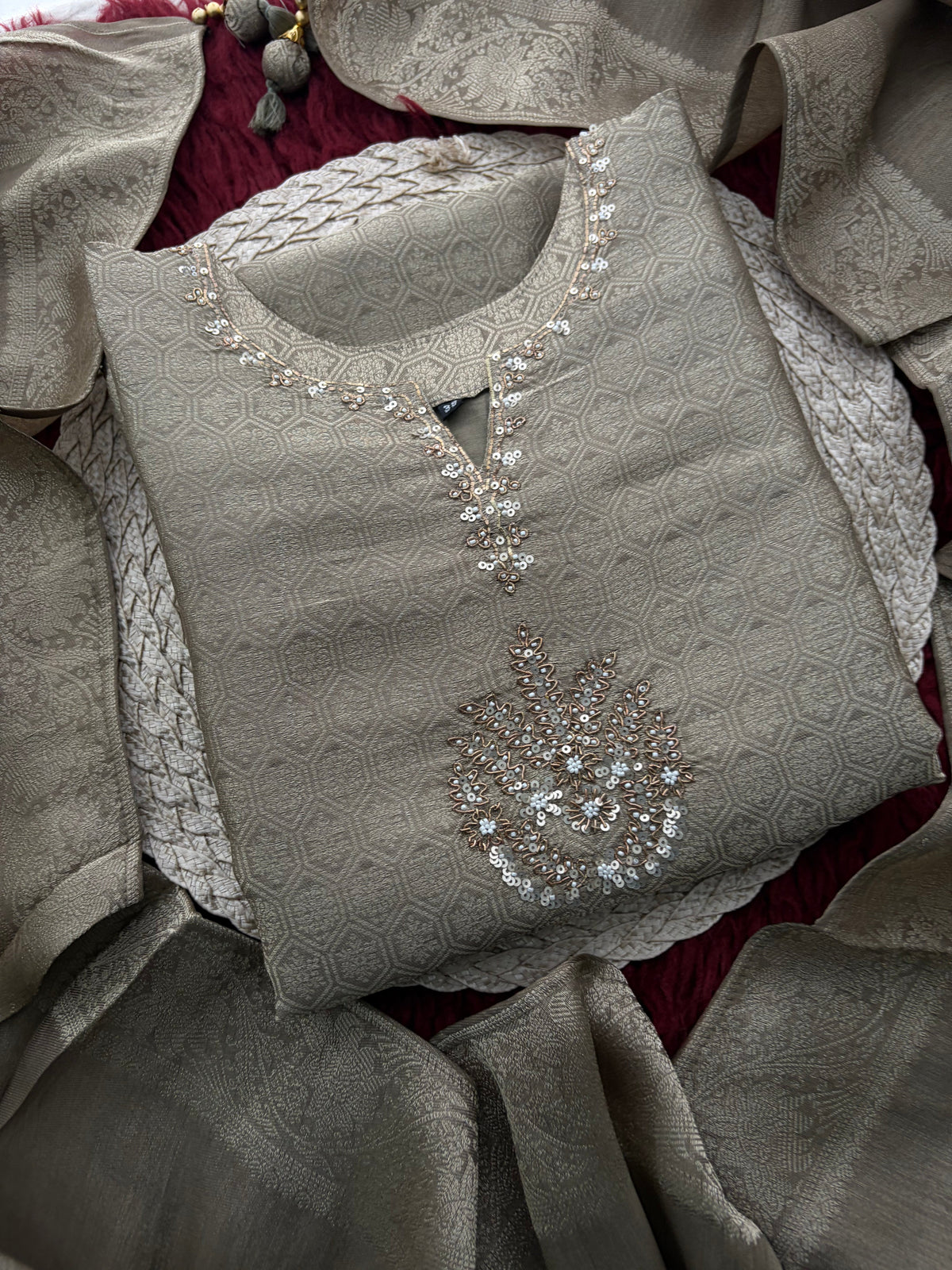 Embroidered Ethnic Kurta Set for Women with Palazzo Pant & Dupatta | Festive Wear & party Wear