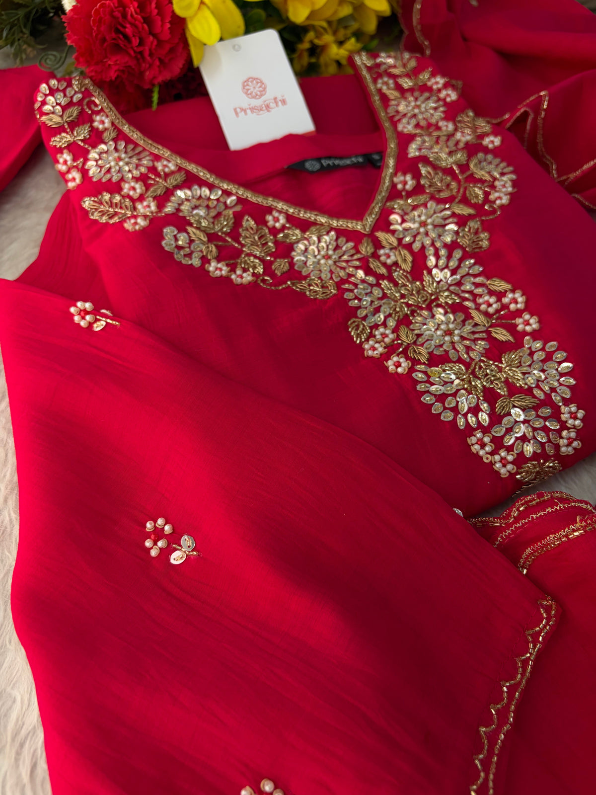 Black Embroidered Kurta Set for Women with Pants & Dupatta | Traditional Festive Wear