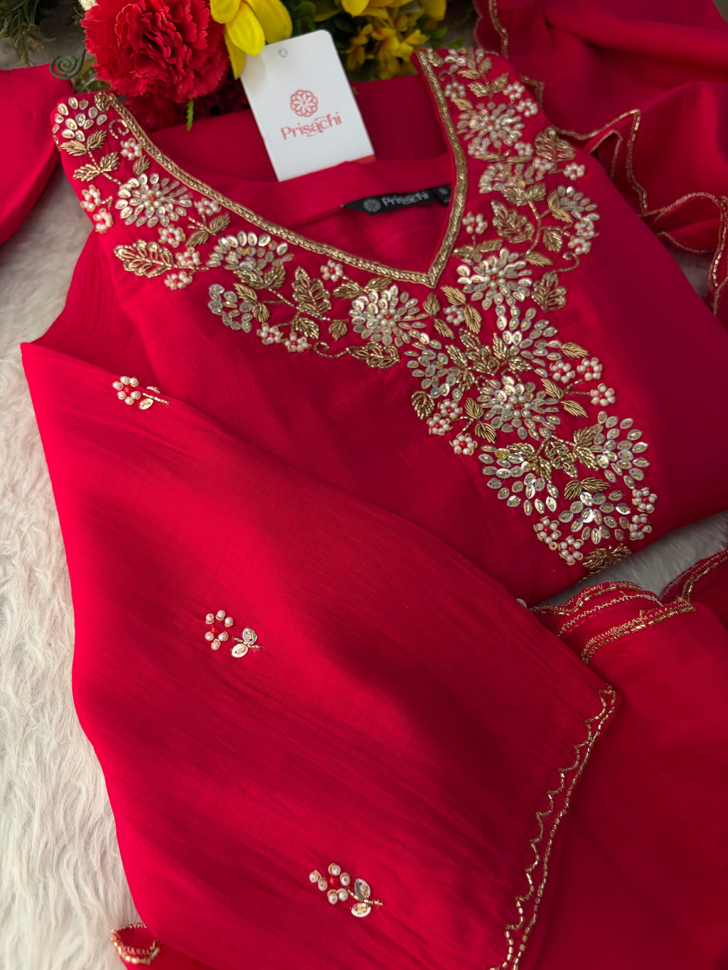 Black Embroidered Kurta Set for Women with Pants & Dupatta | Traditional Festive Wear