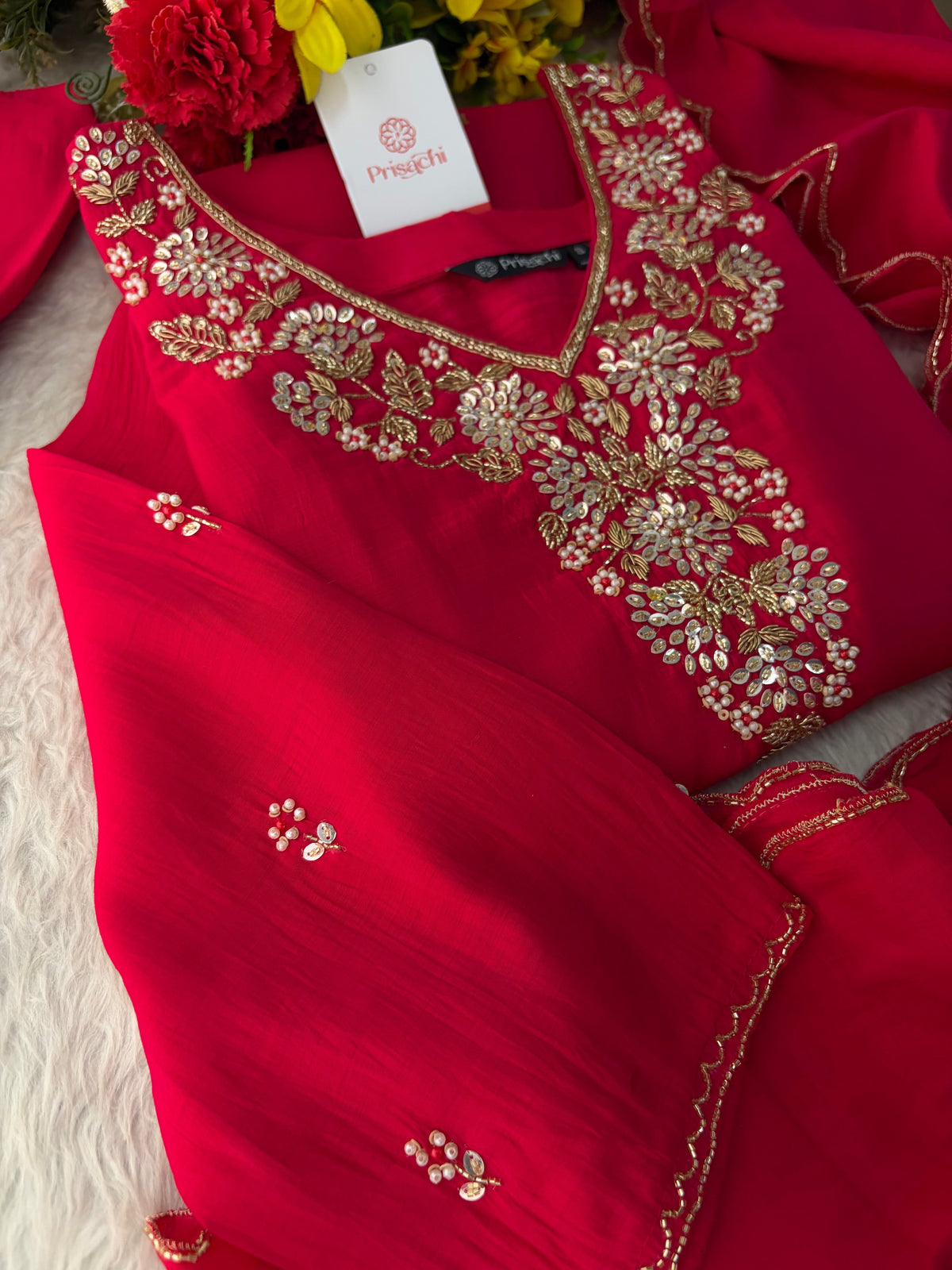 Black Embroidered Kurta Set for Women with Pants & Dupatta | Traditional Festive Wear