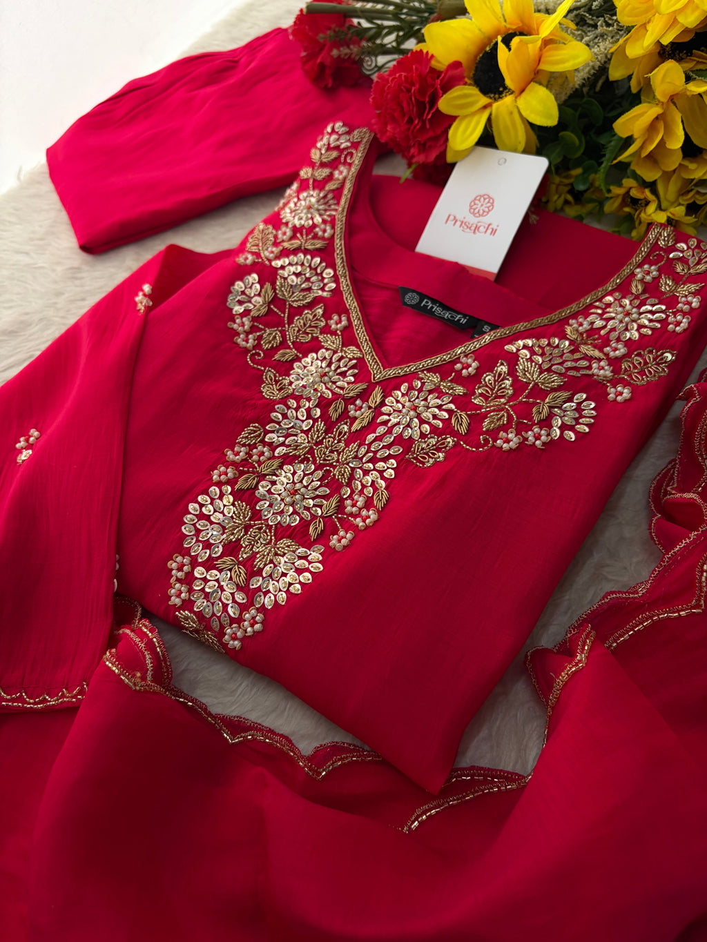 Black Embroidered Kurta Set for Women with Pants & Dupatta | Traditional Festive Wear