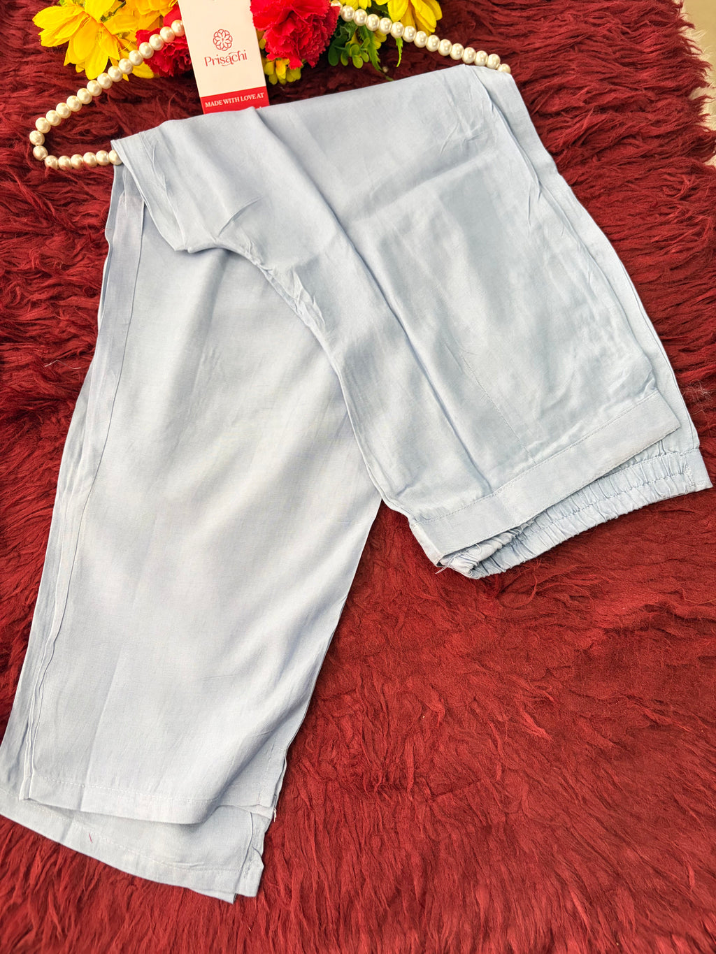 Pastel Blue Embroidered Kurta Set for Women with Straight Pants & Dupatta | Elegant Office & Daily Wear