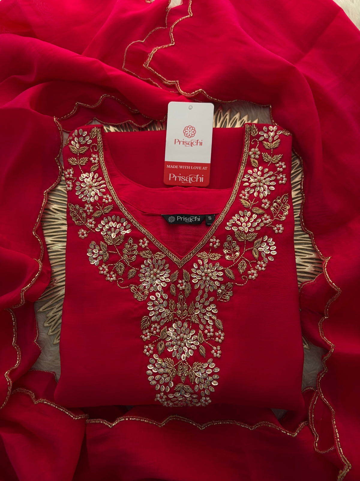 Embroidered Kurta Set for Women with Pants & Dupatta | Ethnic Party and Festive Suit set
