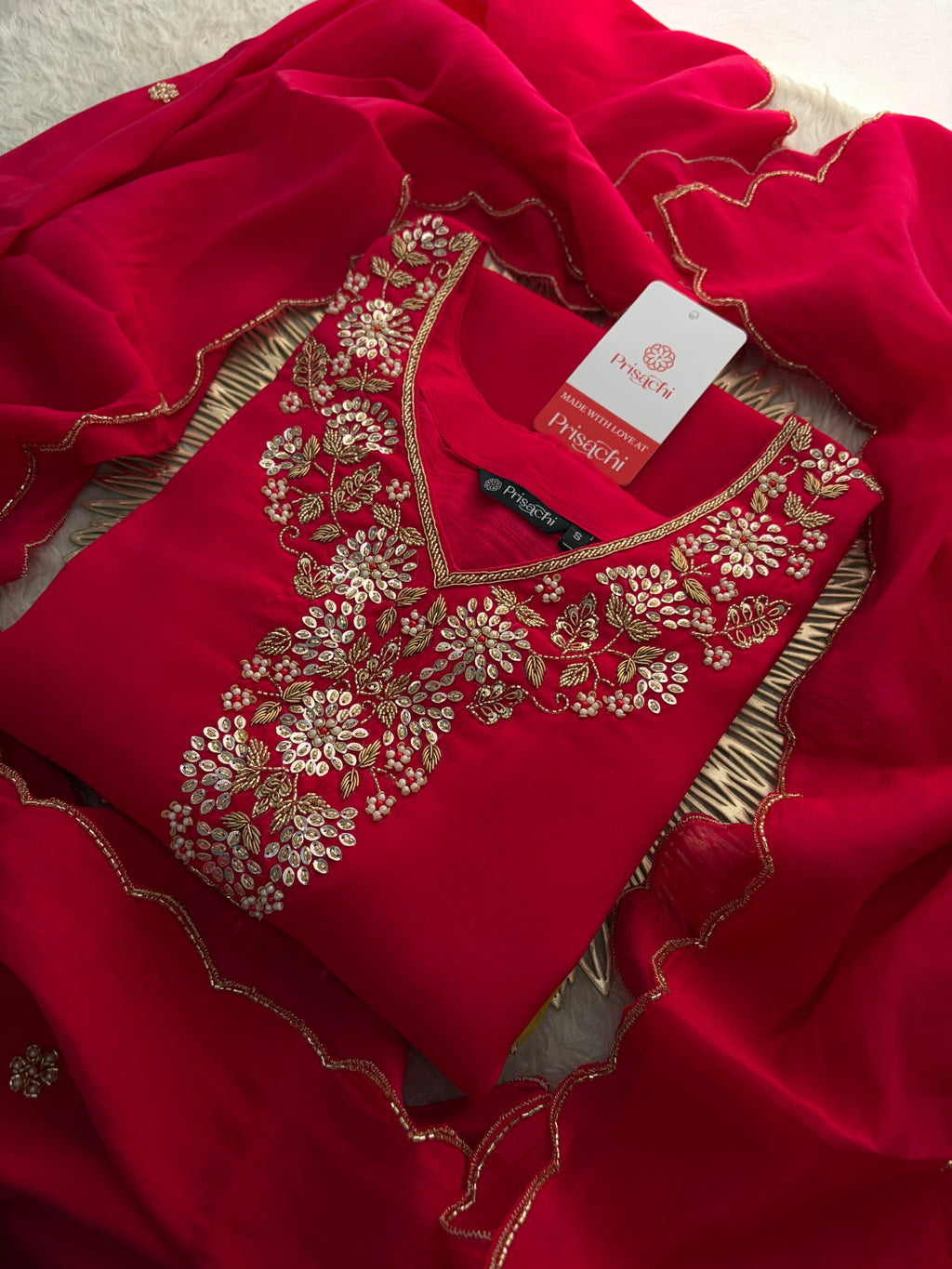 Embroidered Kurta Set for Women with Pants & Dupatta | Ethnic Party and Festive Suit set