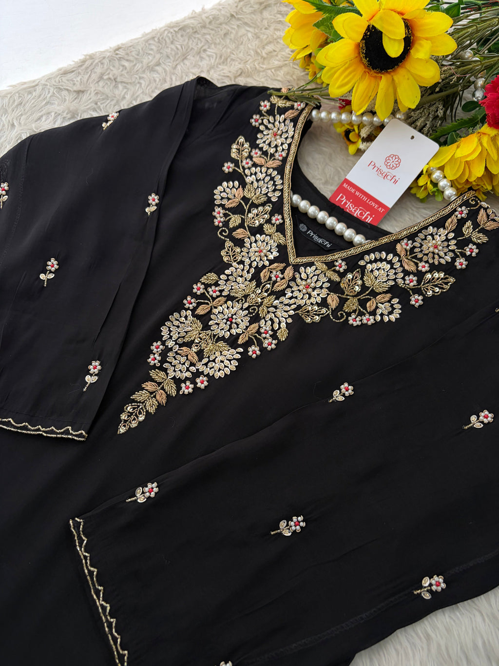 Embroidered Kurta Set for Women with Pants & Dupatta | Ethnic Party and Festive Suit set