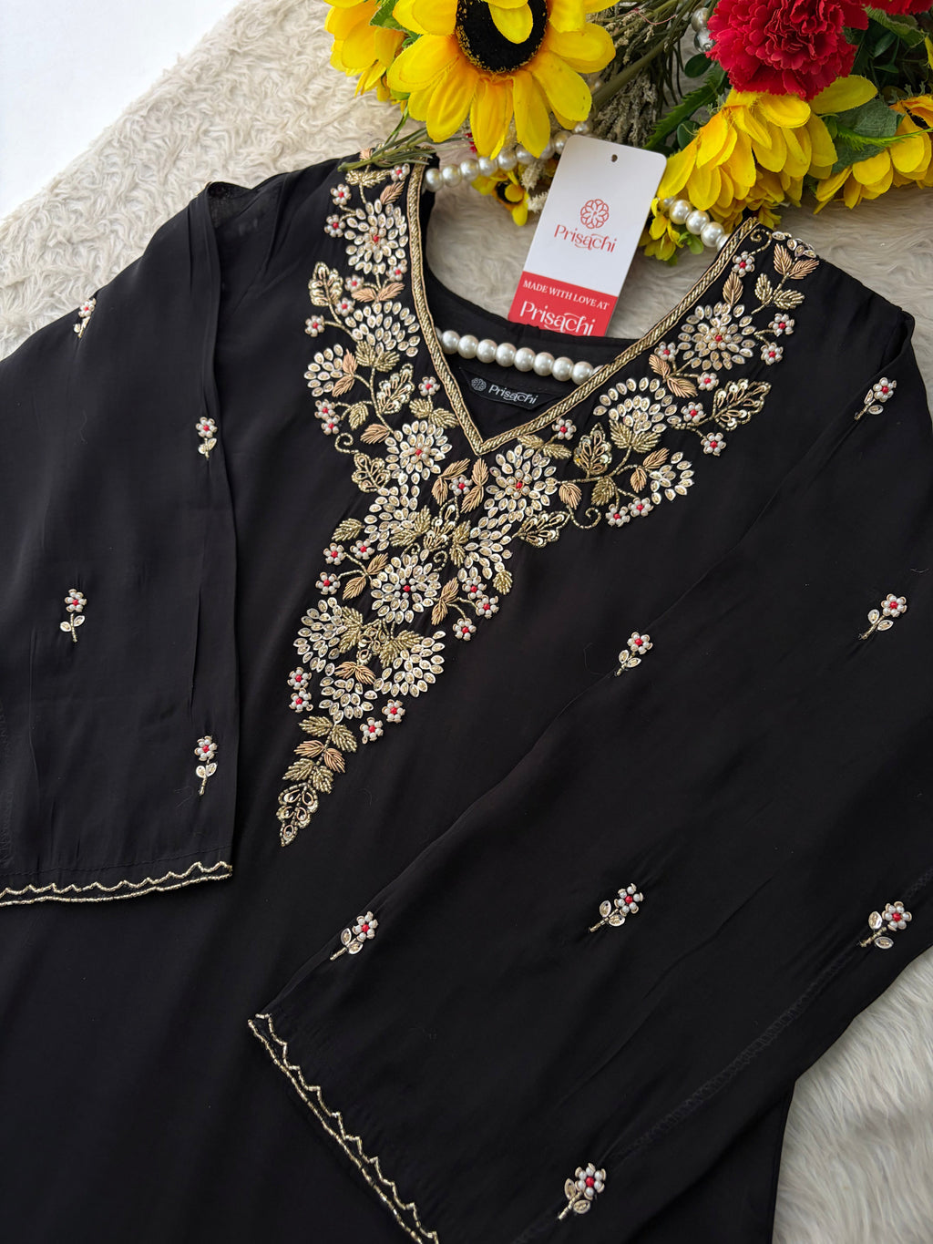 Embroidered Kurta Set for Women with Pants & Dupatta | Ethnic Party and Festive Suit set