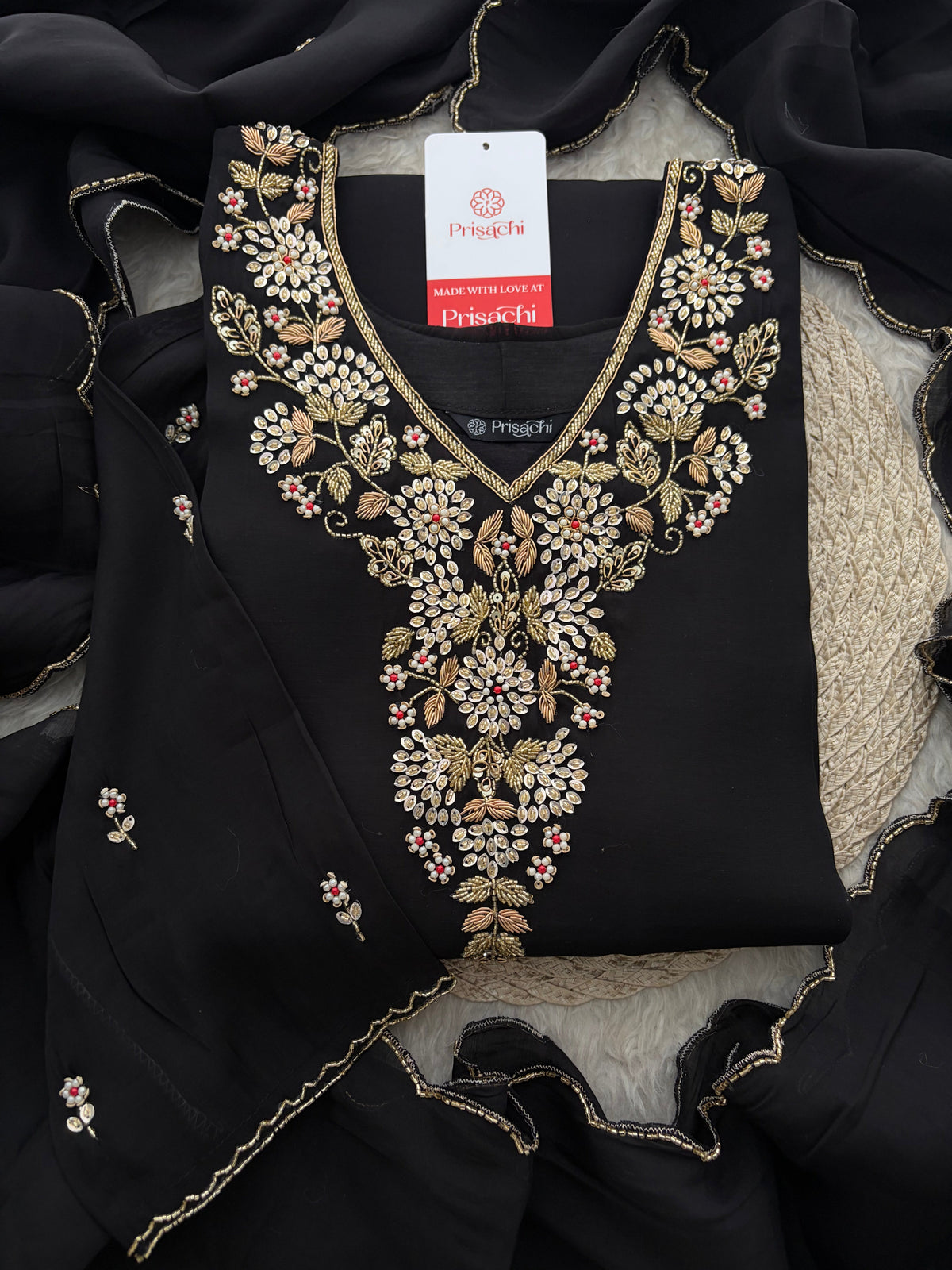 Embroidered Kurta Set for Women with Pants & Dupatta | Ethnic Party and Festive Suit set