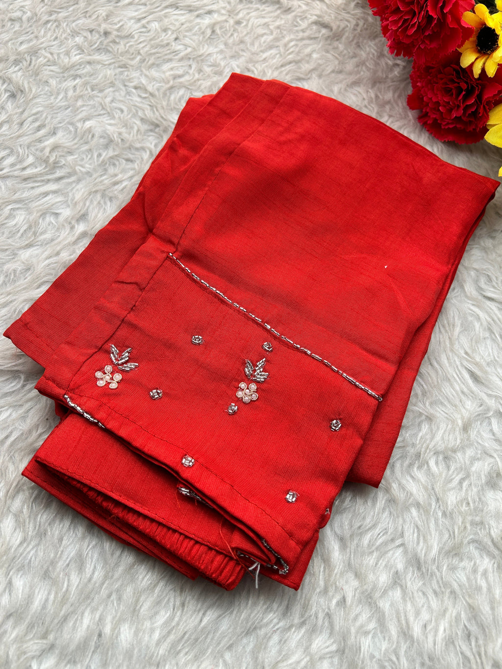 Orange Designer Zardozi Embroidered Ethnic Kurta Set with Pants & Dupatta for Women