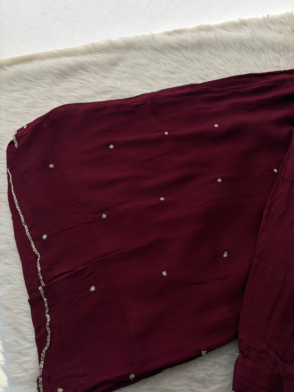 Wine Embroidered Ethnic Kurti Sharara Set with Dupatta