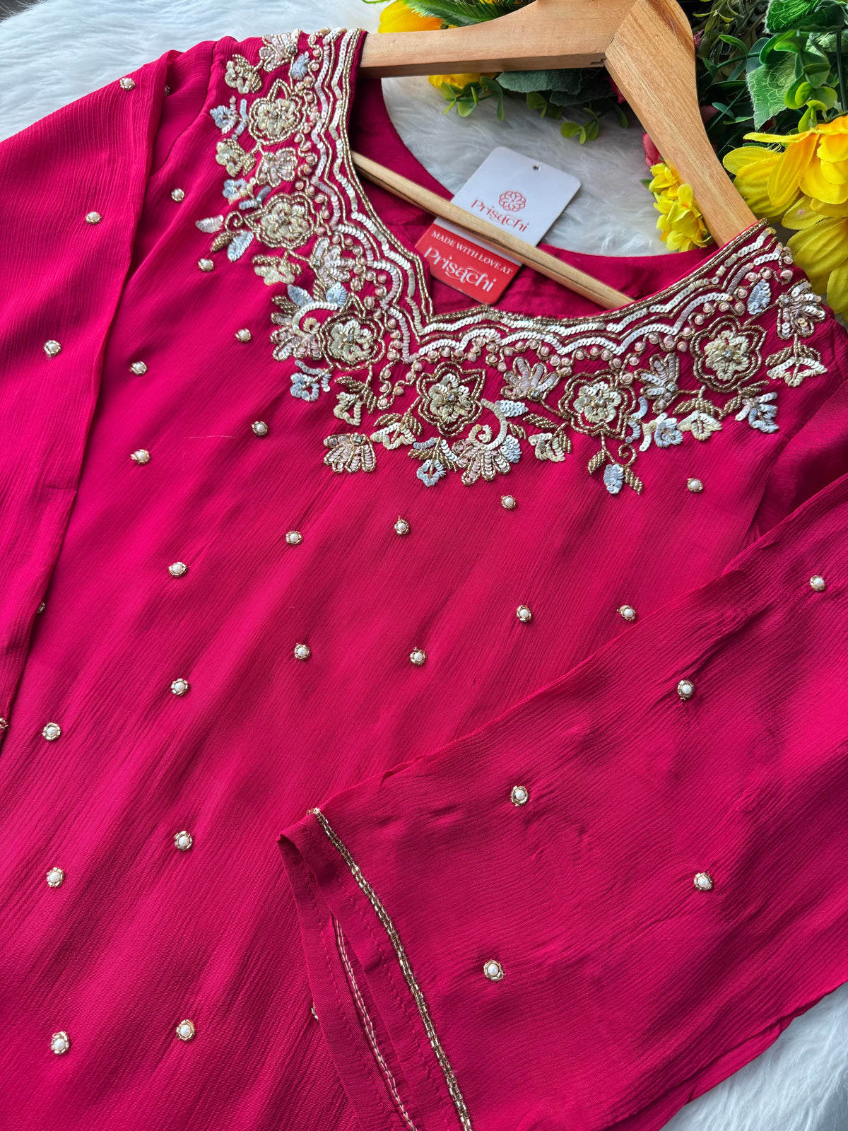Designer Embroidered Kurta Set with Pants & Dupatta – Ethnic Wear for Women