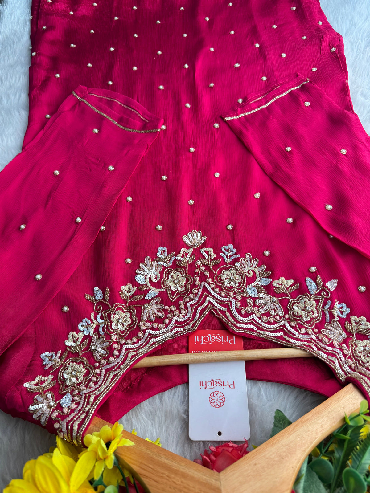 Pink Designer Embroidered Kurta Set with Pants & Dupatta – Ethnic Wear for Women