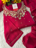 Designer Embroidered Kurta Set with Pants & Dupatta – Ethnic Wear for Women