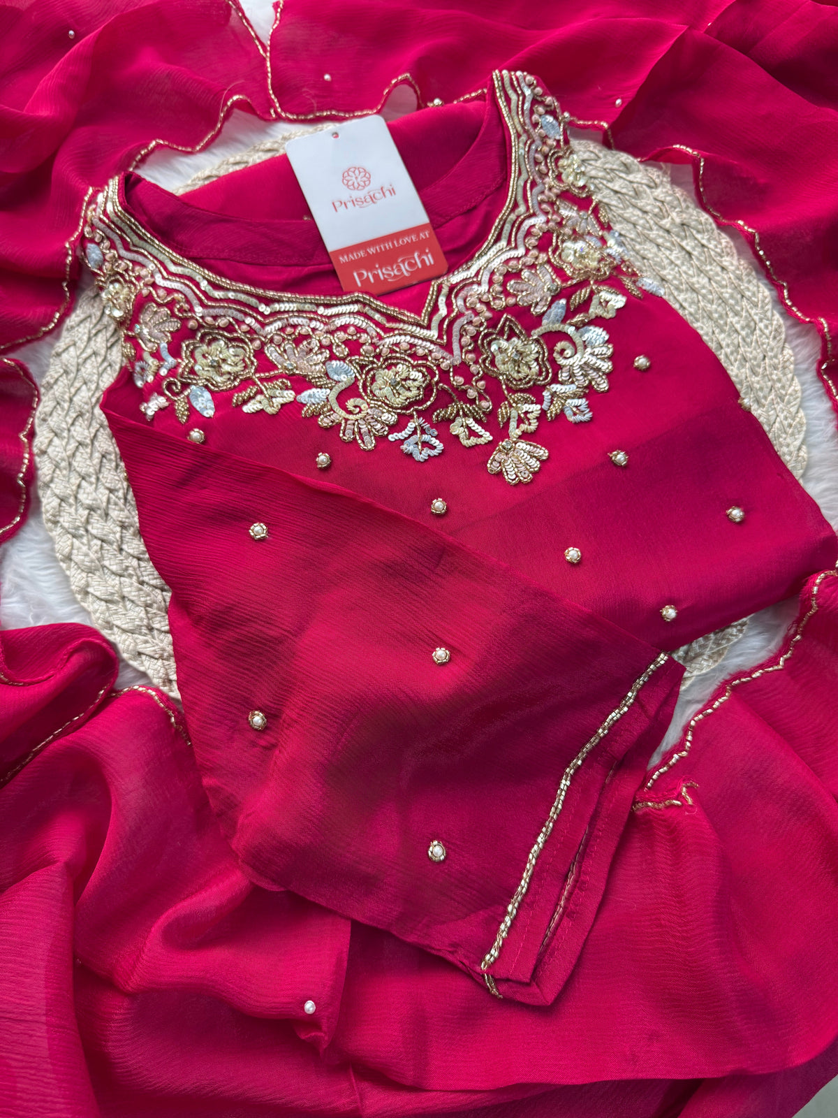 Designer Embroidered Kurta Set with Pants & Dupatta – Ethnic Wear for Women