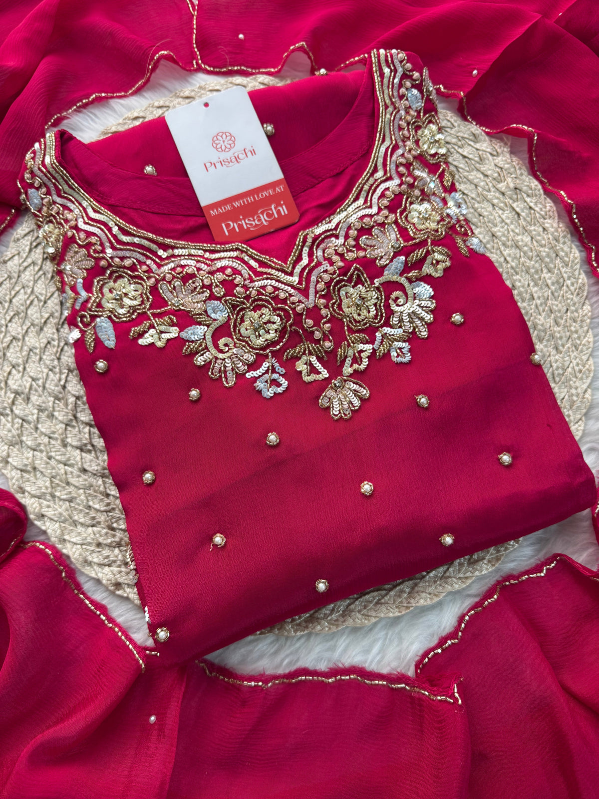 Designer Embroidered Kurta Set with Pants & Dupatta – Ethnic Wear for Women