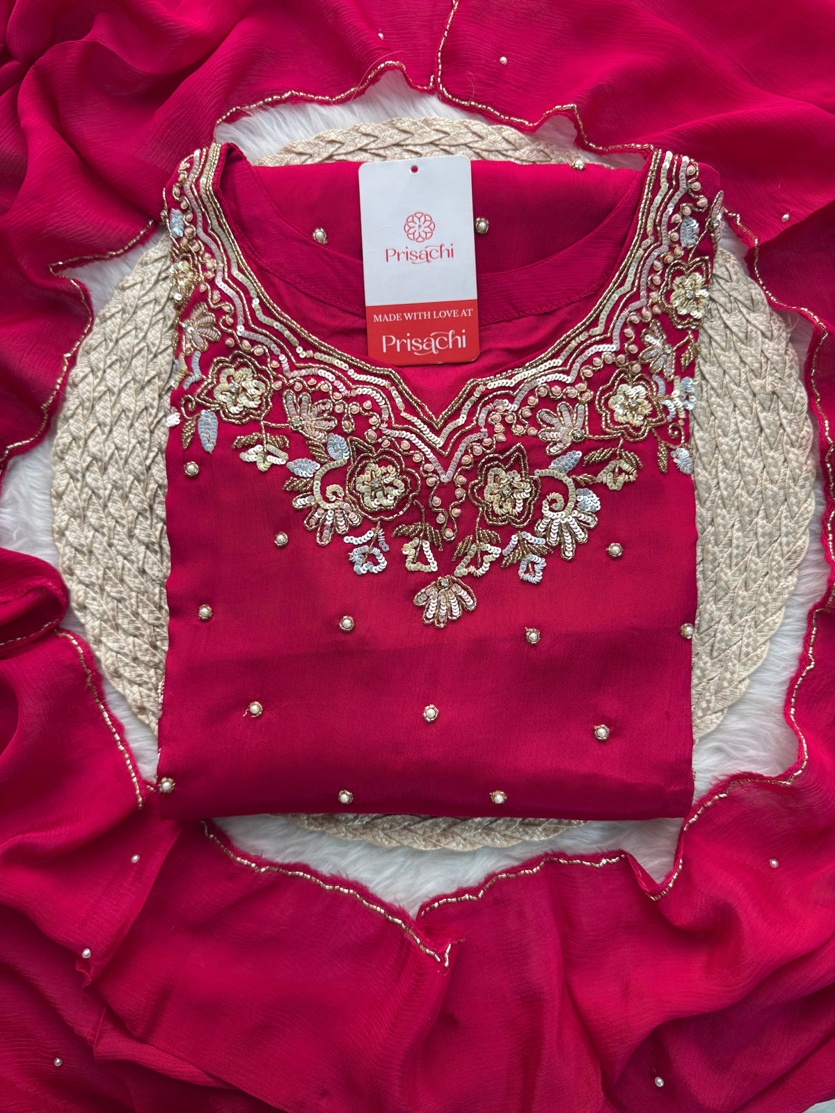 Designer Embroidered Kurta Set with Pants & Dupatta – Ethnic Wear for Women