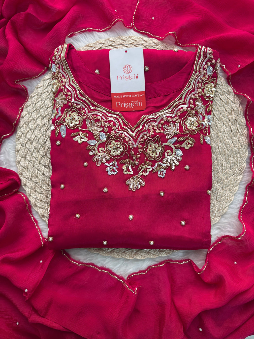 Pink Designer Embroidered Kurta Set with Pants & Dupatta – Ethnic Wear for Women