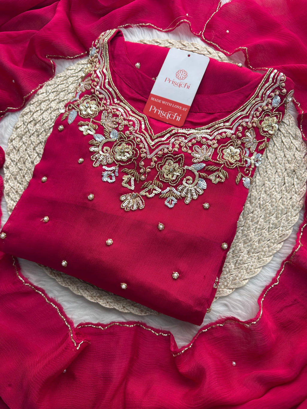 Designer Embroidered Kurta Set with Pants & Dupatta – Ethnic Wear for Women