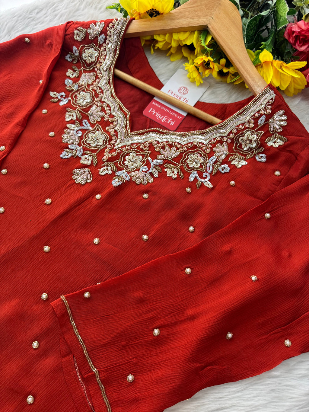 Designer Embroidered Kurta Set with Pants & Dupatta – Ethnic Wear for Women