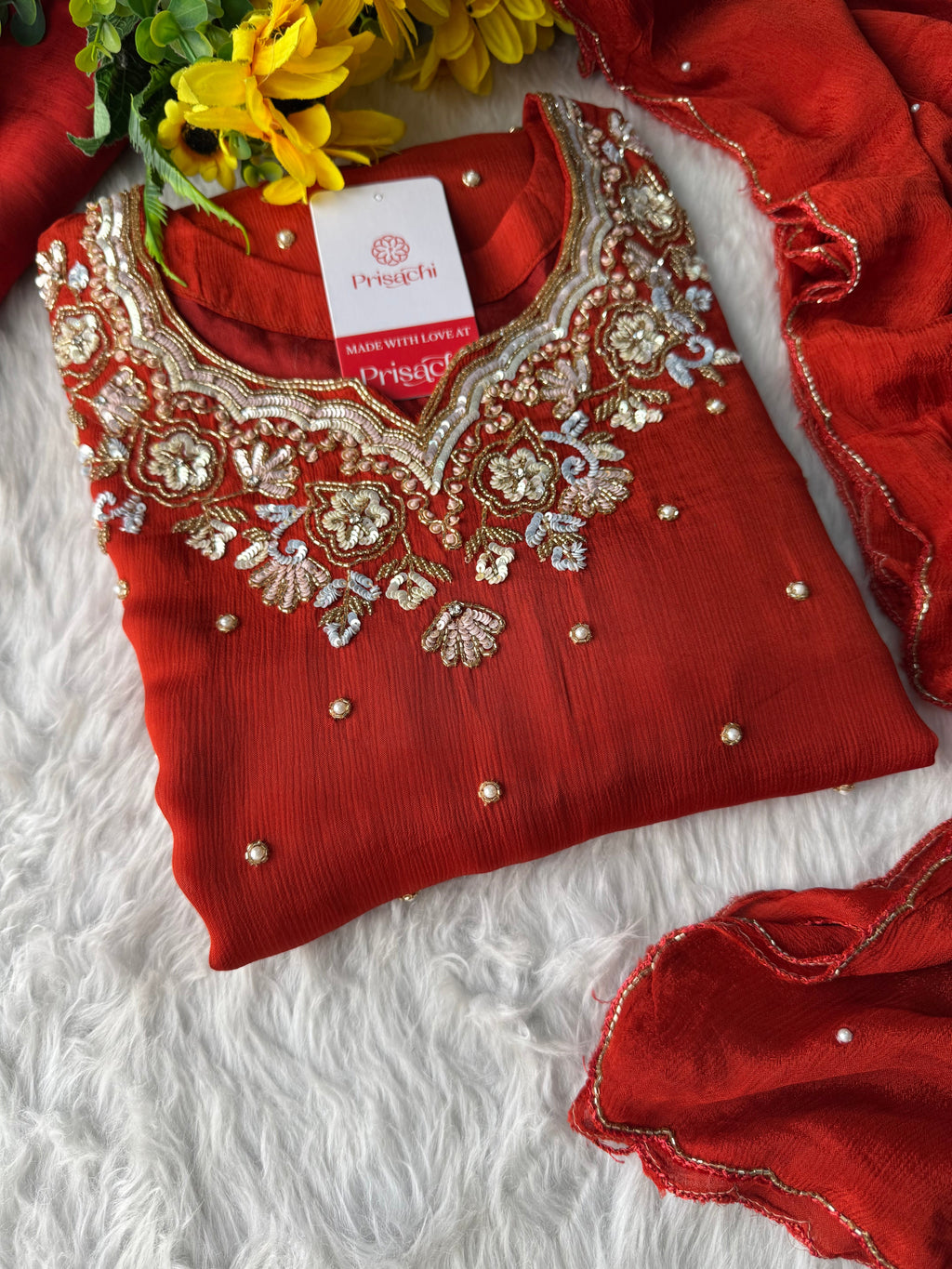Designer Embroidered Kurta Set with Pants & Dupatta – Ethnic Wear for Women