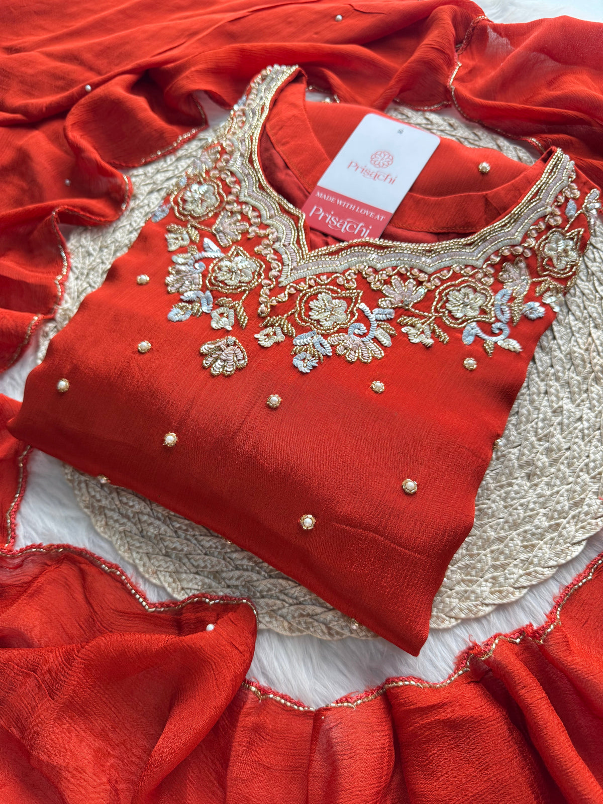 Designer Embroidered Kurta Set with Pants & Dupatta – Ethnic Wear for Women