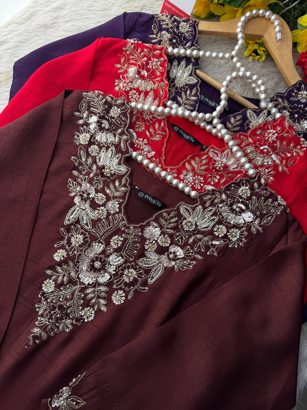 Deep Purple Embroidered Ethnic Kurta Set With Pants & Dupatta for Women| Festive Wear Suit