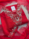 Designer Embroidered Ethnic Kurta Set With Pants & Dupatta for Women