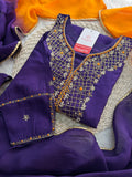 Purple Designer Ethnic Embroidered Kurta Set with Dupatta & Pants