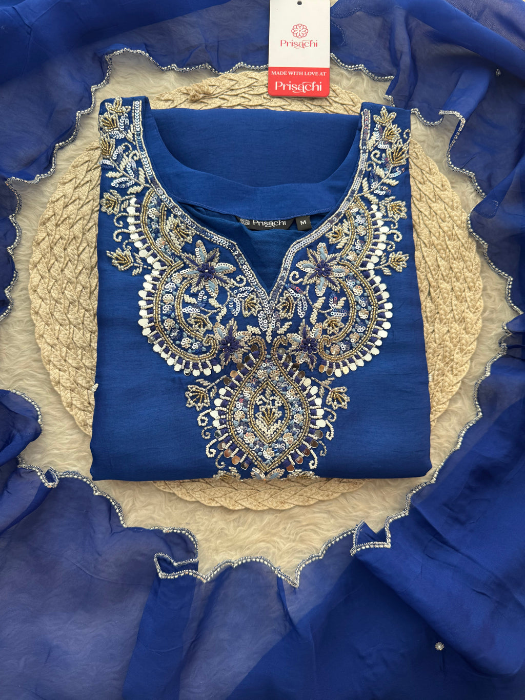 Zardozi Embroidered Ethnic Kurta Set With Straight Pants  | Festive & Party wear