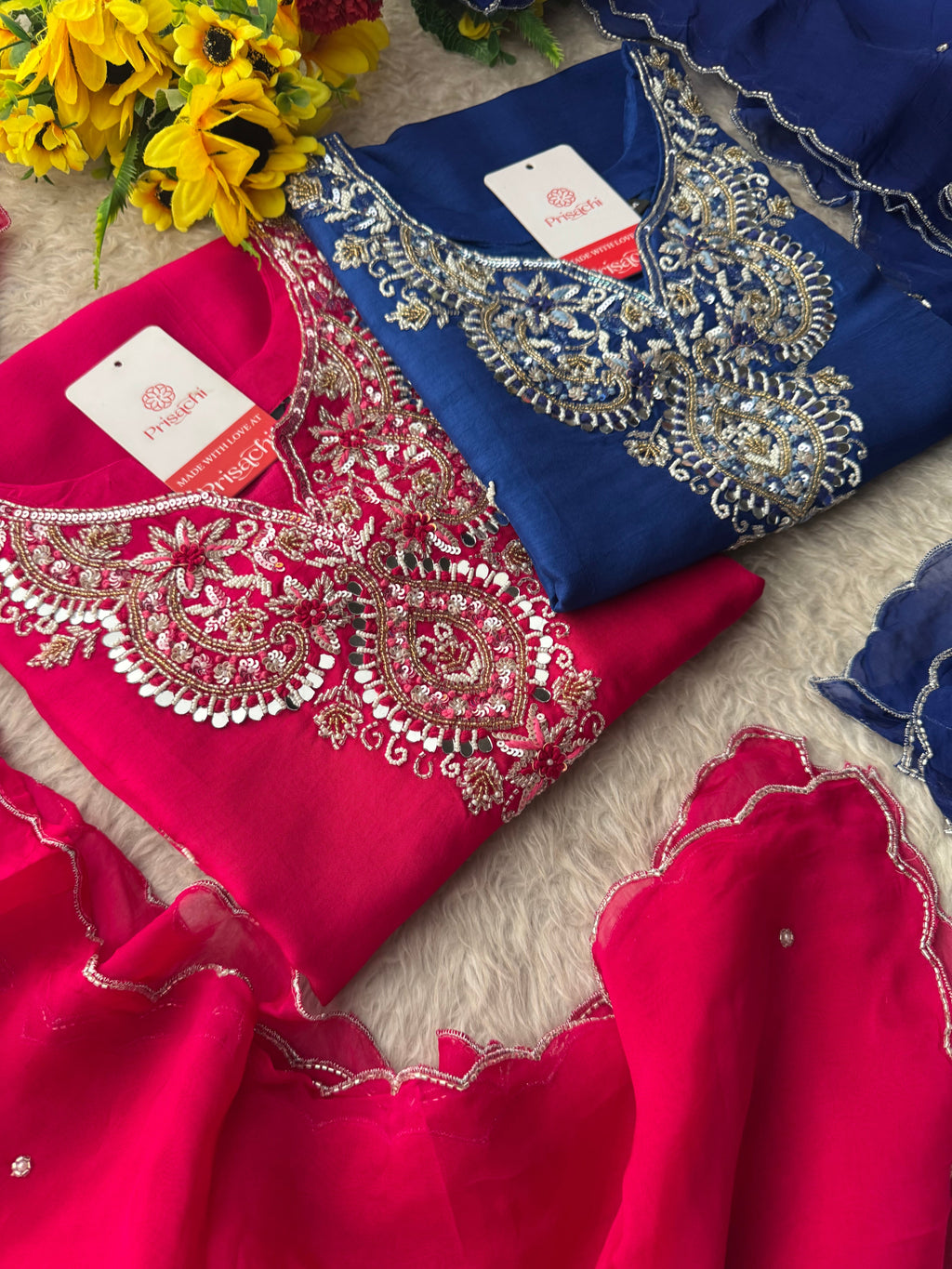 Zardozi Embroidered Ethnic Kurta Set With Straight Pants  | Festive & Party wear