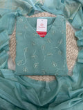 Sky Blue Embroidered Kurta Set with Pants and Dupatta – Elegant Ethnic Wear
