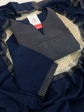 Navy Blue Ethnic Kurti Set for Women with Pants and Dupatta