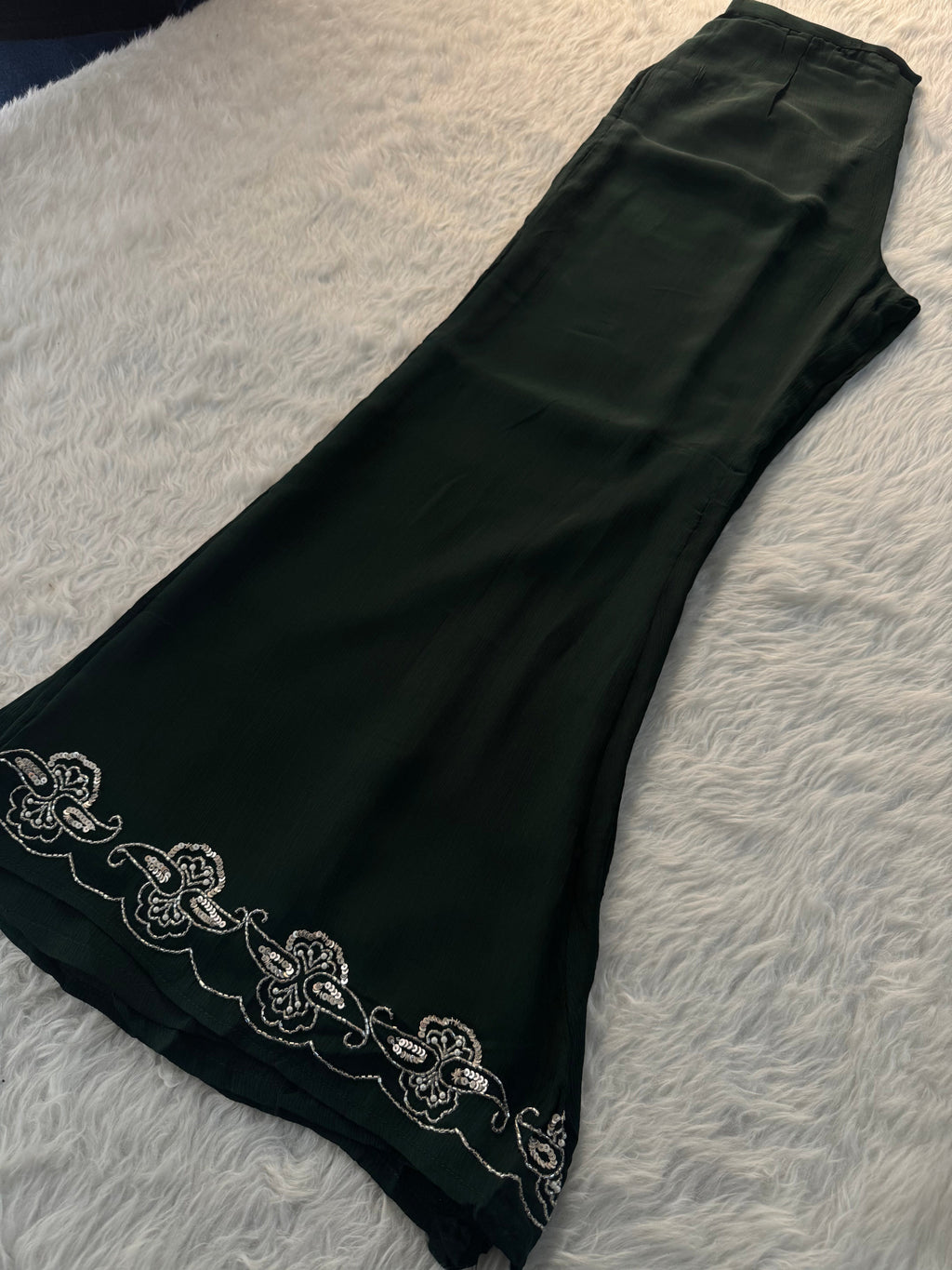 Dark Green Embroidered Kurti Sharara Suit Set with Dupatta for Women