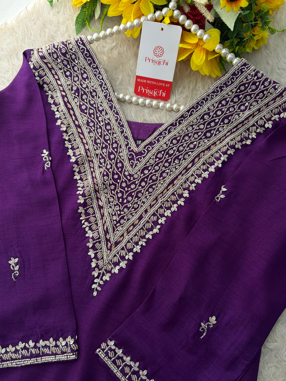 Pink Zardozi Embroidered Kurta Set for Women with Pants & Dupatta | Festive Ethnic wear