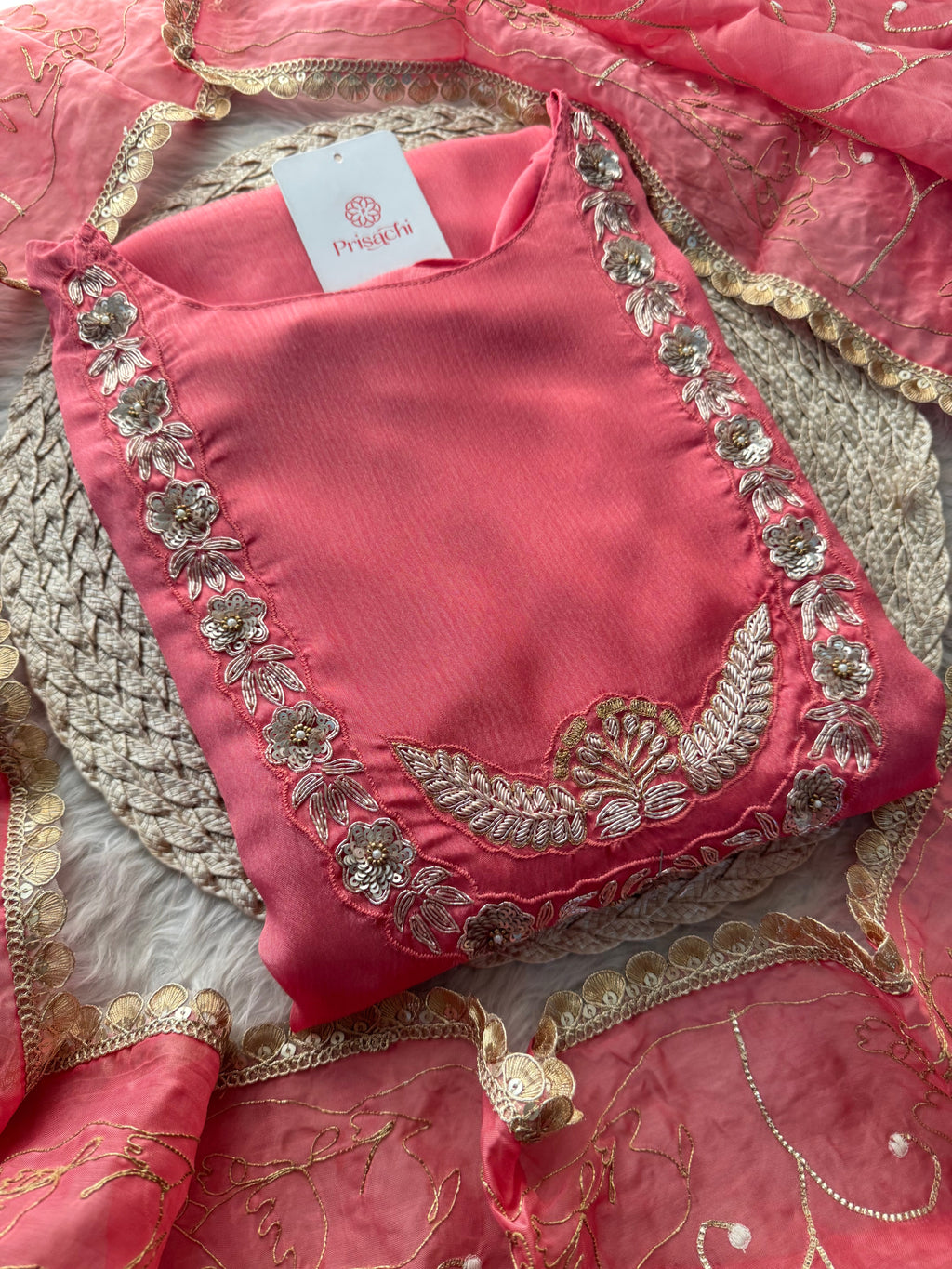 Pink Ethnic Embroidered Kurti Sharara Set with Dupatta